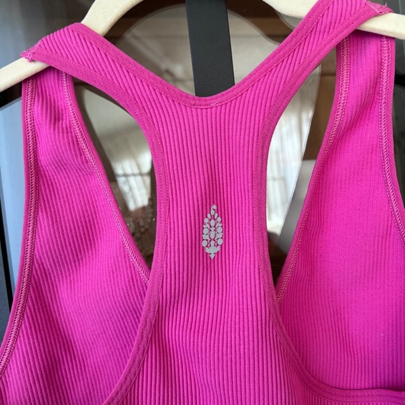 FP Movement Free Throw Crop Tank Top sports bra ribbed tropical barbie pink - Picture 3 of 4